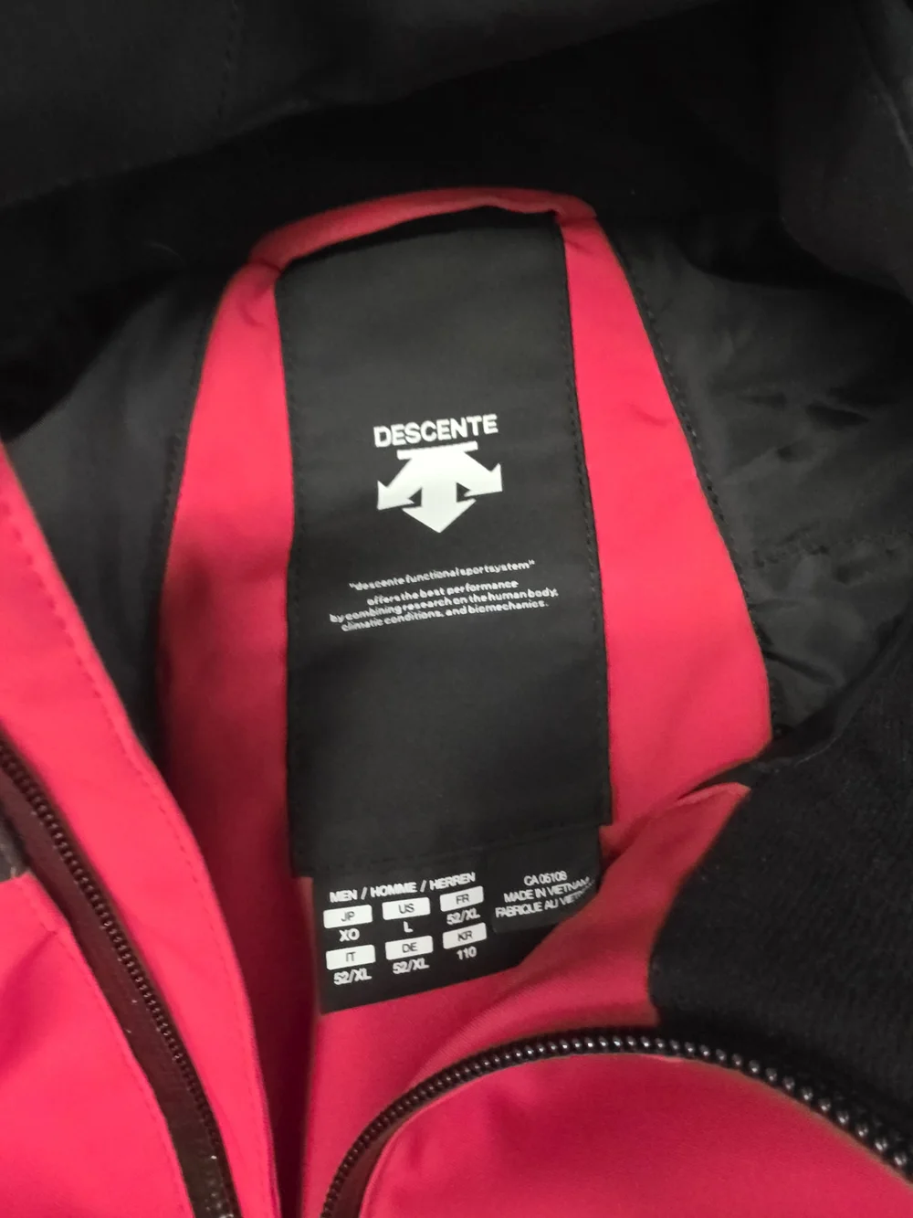 Decente Ski Jacket Thinsulate Red And Black Men's Size Large